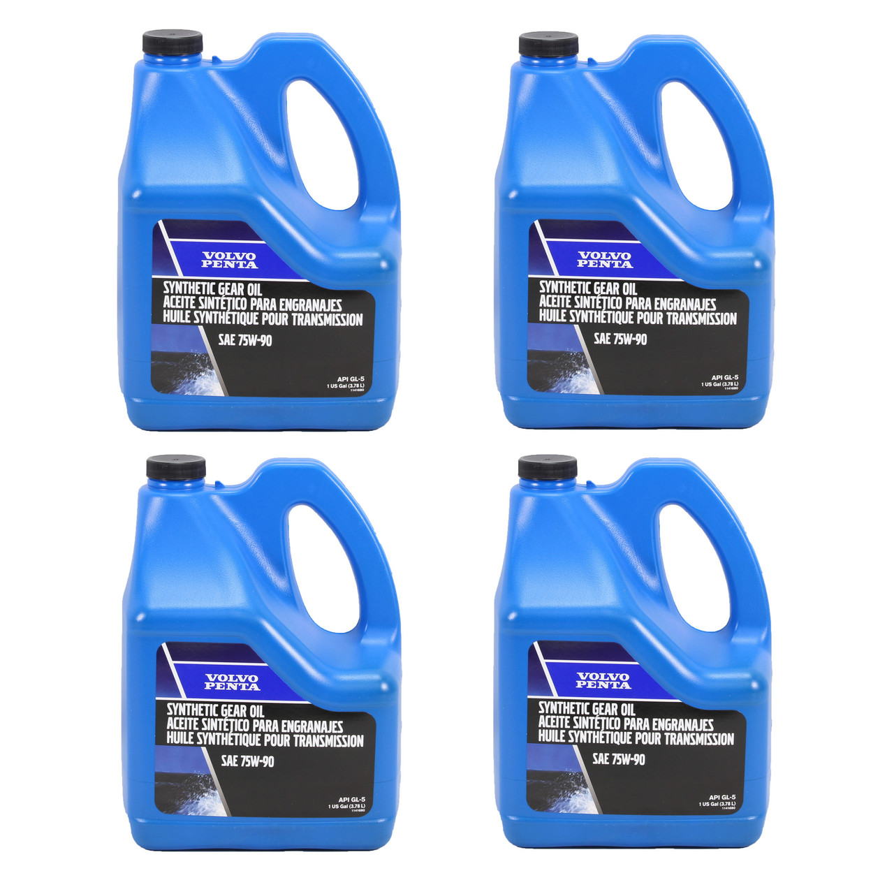 Volvo Penta New OEM 75W-90 Synthetic Transmission Gear Oil, 4 Gallons, 1141680