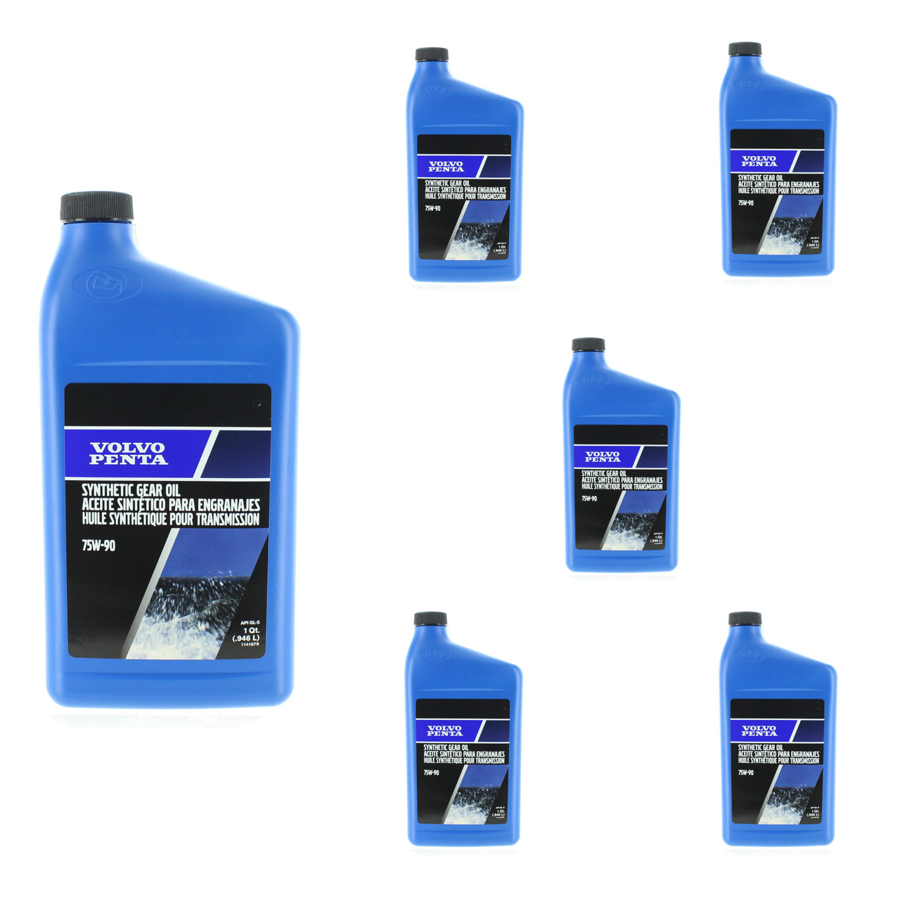 Volvo Penta New OEM 6qt Full Synthetic GL-5 Transmission Oil, 75W-90, 1141679