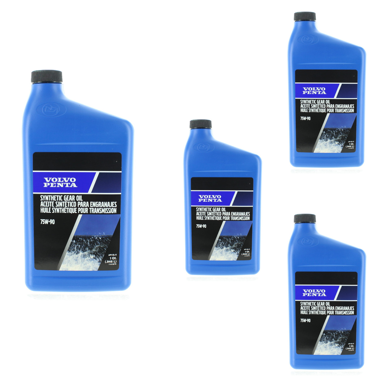 Volvo Penta New OEM 4qt Full Synthetic GL-5 Transmission Oil, 75W-90, 1141679