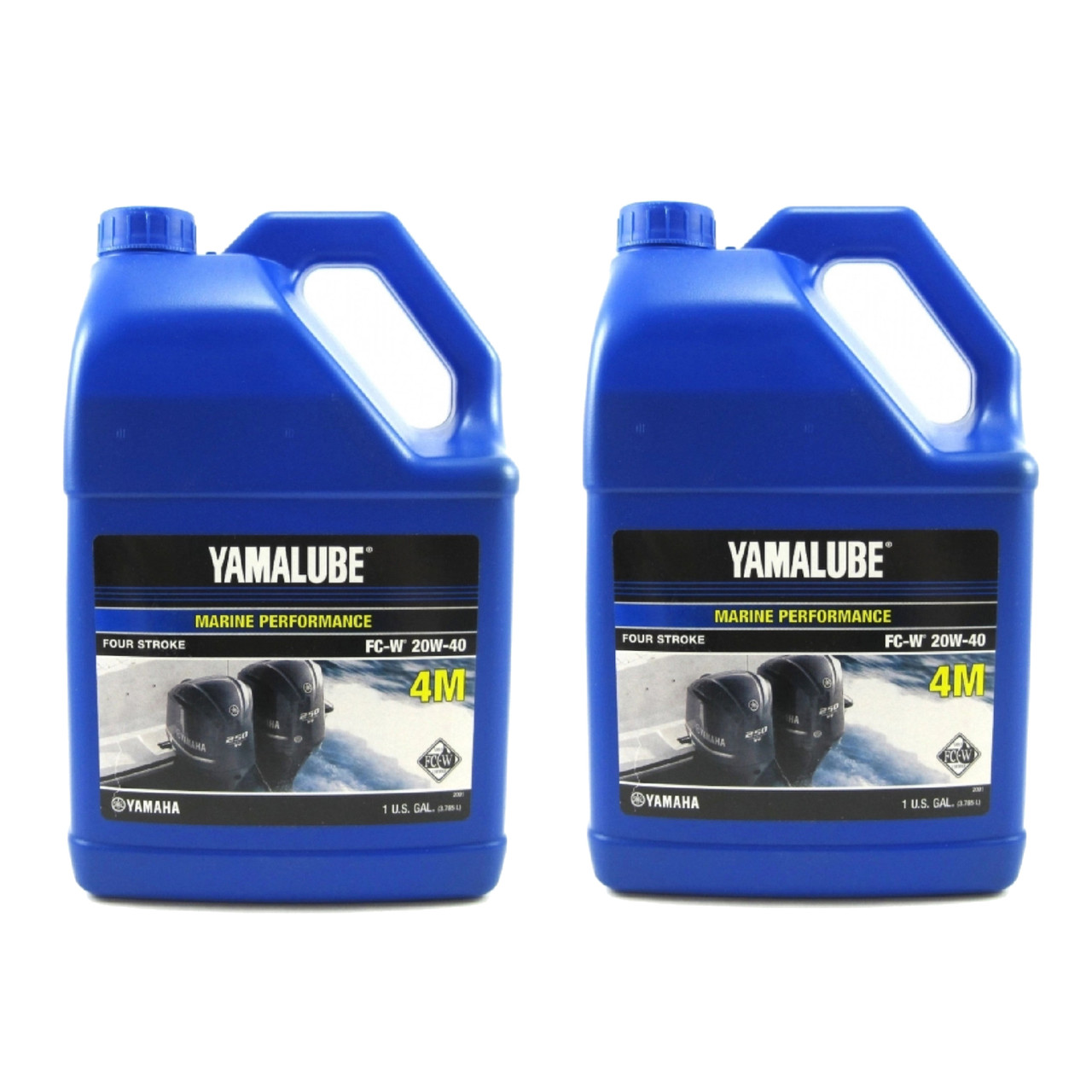Yamaha OEM, Yamalube 4-Stroke 20W-40 Oil, 2 Gallons, LUB-20W40-FC-04