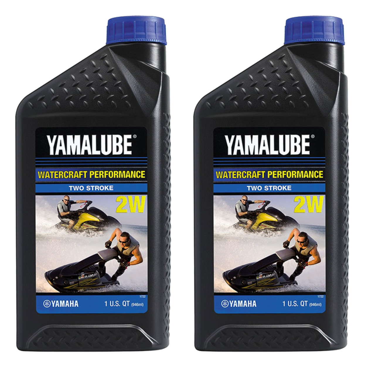 Yamaha OEM, 2W 2-Stroke Watercraft Oil, Pack of 2 Quarts, LUB-2STRK-W1-12