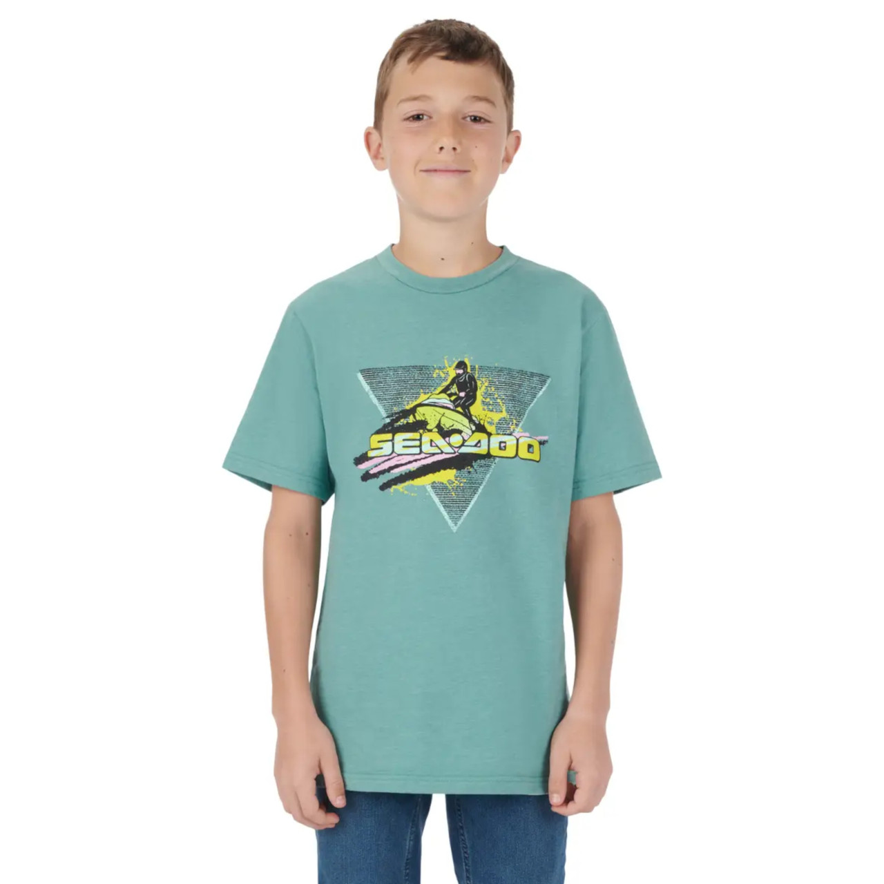 Sea-Doo OEM Unisex Teen Cotton Nostalgic T-Shirt with Rib Neck Collar 4549125419