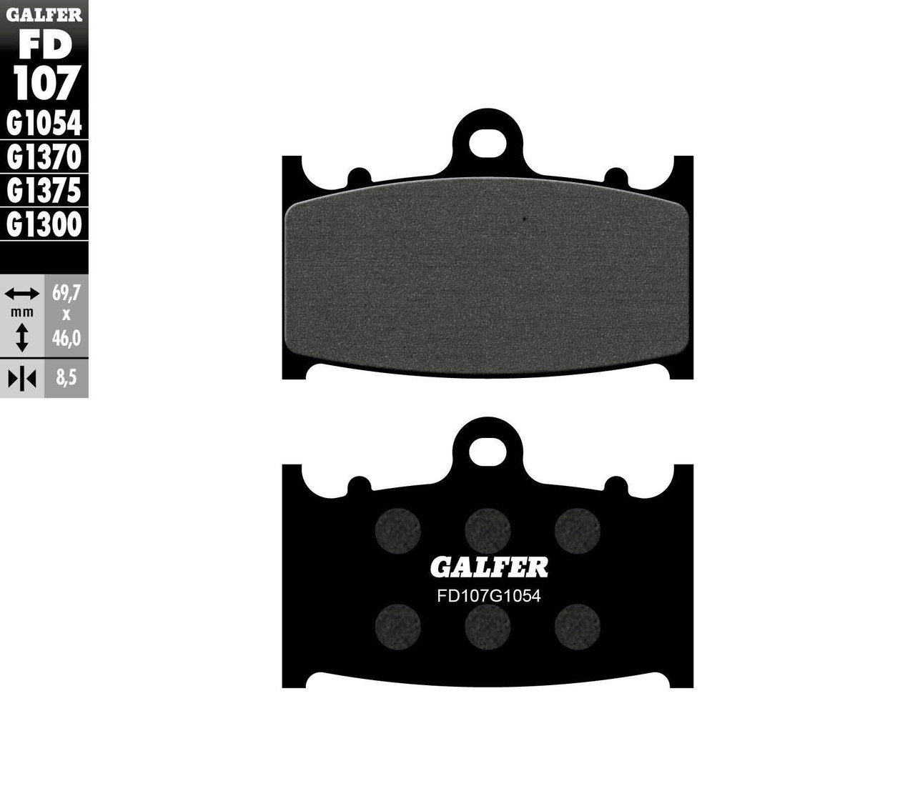 GALFER Semi-Metallic Brake Pads, 17-107S