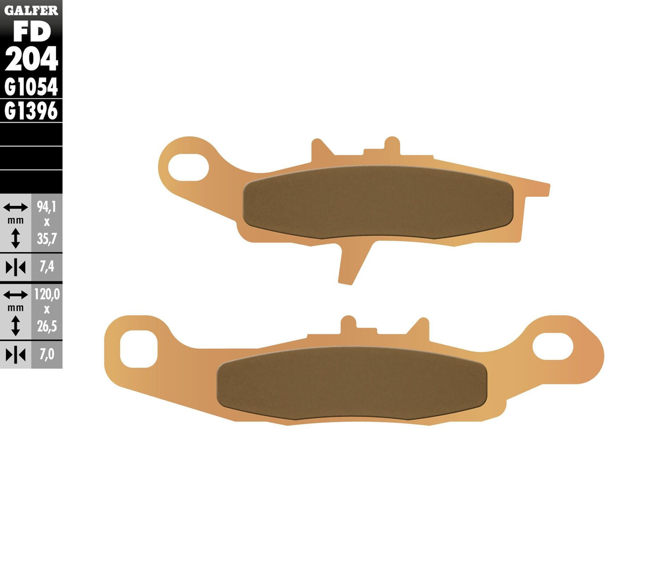 GALFER HH Sintered Brake Pads, 17-204H GALFER HH Sintered Brake Pads, 17-204H
