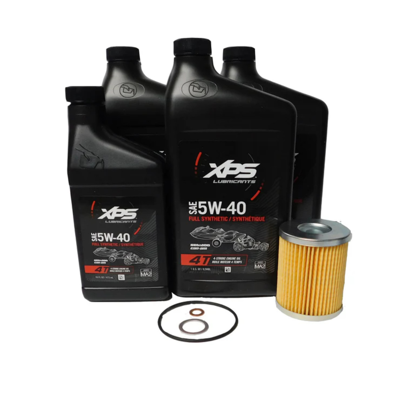 Can-Am New OEM Ryker 4T 5W-40 Full Synthetic Oil Change Kit, 9779299, 9779491