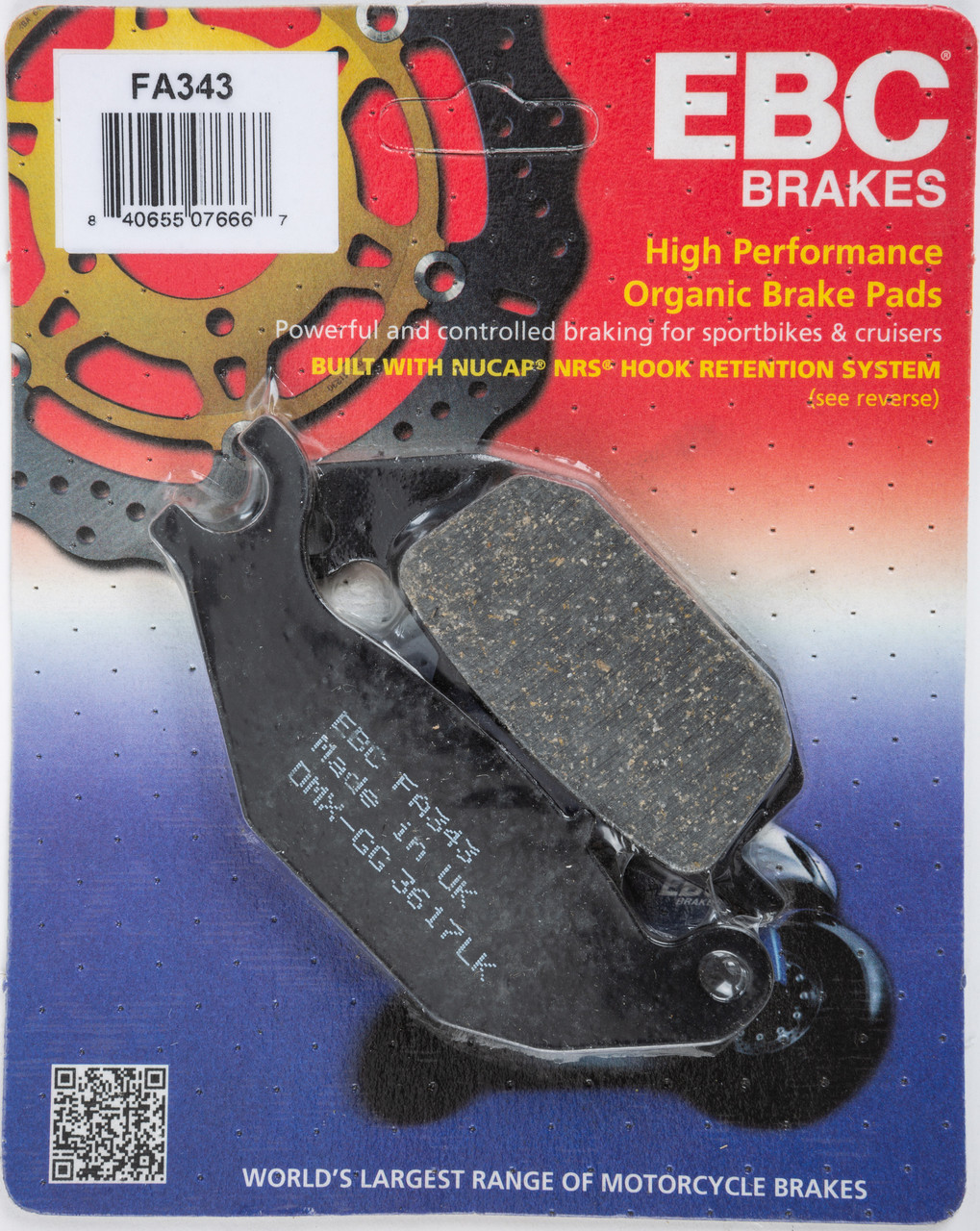 EBC Organic Brake Pads, 15-343