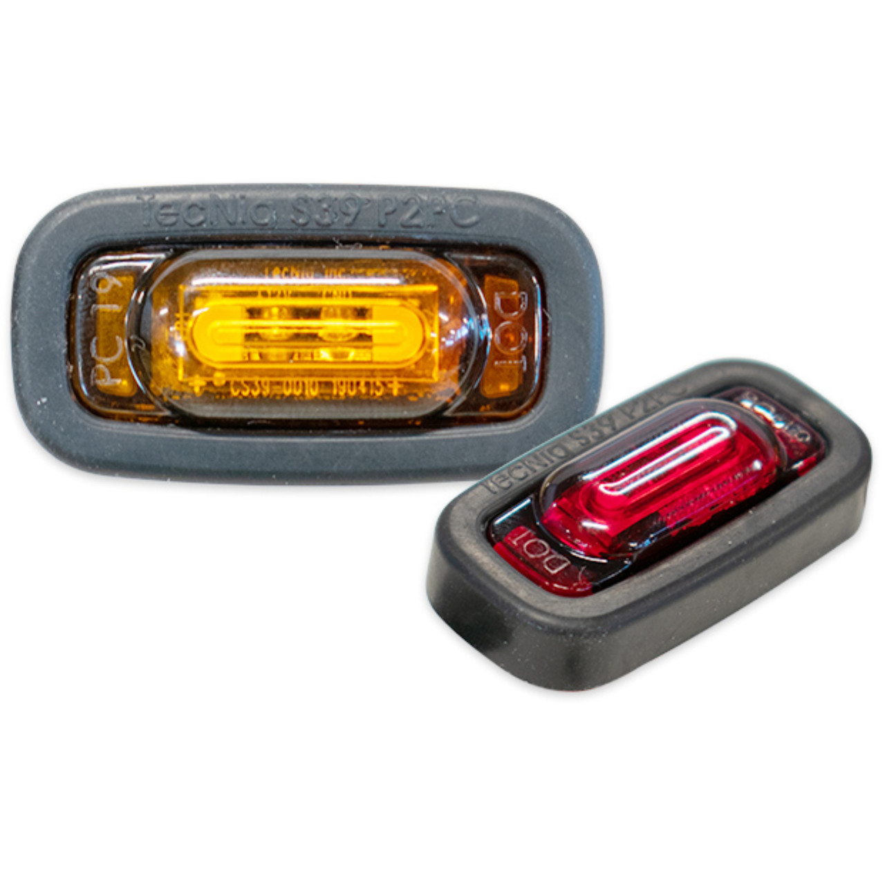 Tecniq OEM S39 Red 1.5" x 0.75" SM PC Sidemarker, S39-RR00-1