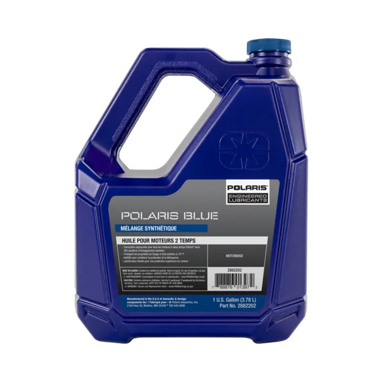 Polaris Snowmobile OEM Blue Synthetic Premium 2-Cycle Oil, 1 Gallon, 2882202
