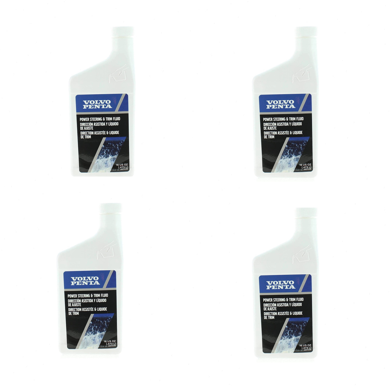 Volvo Penta OEM Power Steering and Trim Fluid, 3851039x4