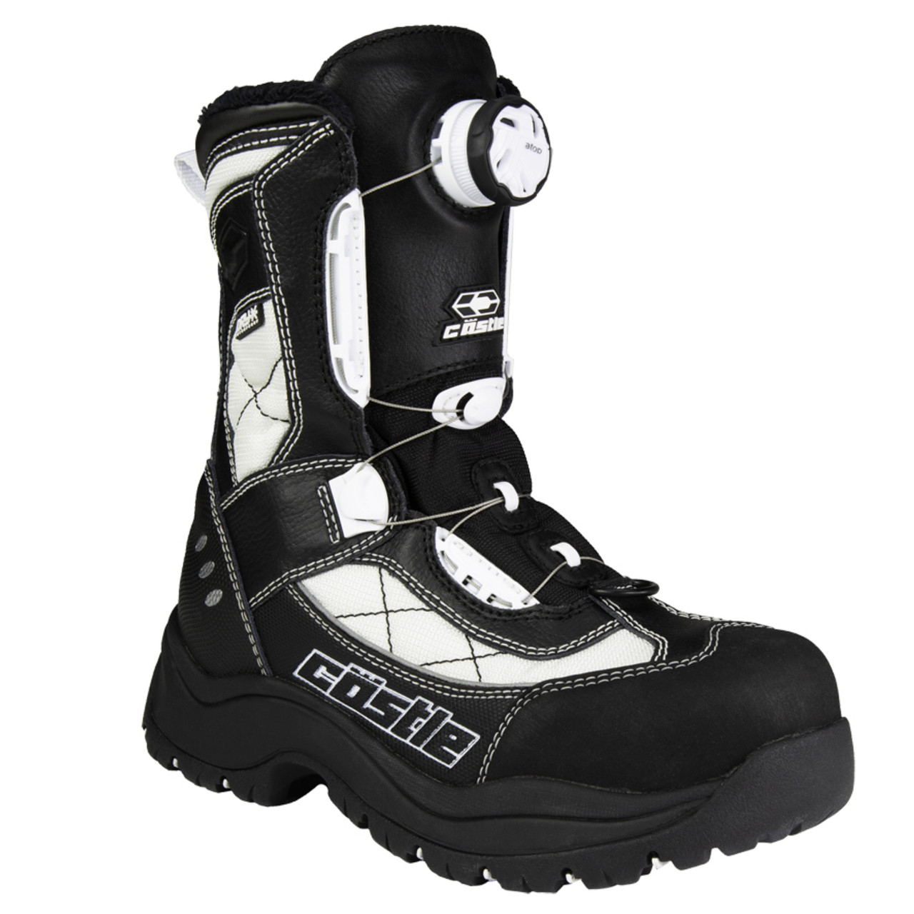 Castle X New Woman's Size 8 White/Black Charge Atop Boots, 84-2508