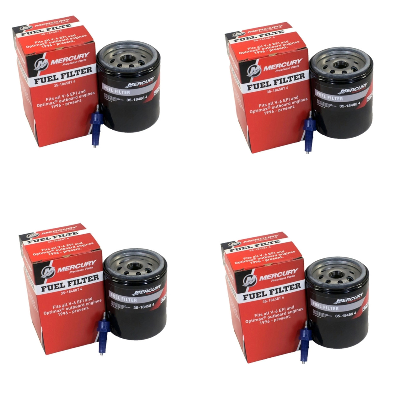 Mercury Marine Mercruiser New OEM Water Separating Fuel Filter Kit Set of 4 184584 35-18458T4