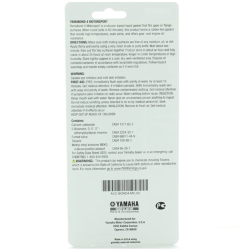 Yamaha New OEM Yamabond 4 Semi Drying Liquid Gasket 3oz Set of 4 ACC-BOND4-MA-00