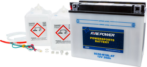 FIRE POWER 12V Heavy Duty Battery w/Acid Pack, 490-2255