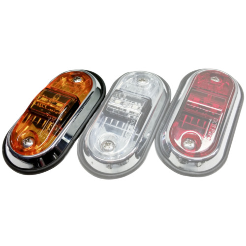 Tecniq OEM Model S170 Amber P2/PC Sidemarker Clear Lens .156 Bullet, S17-AC0M-1