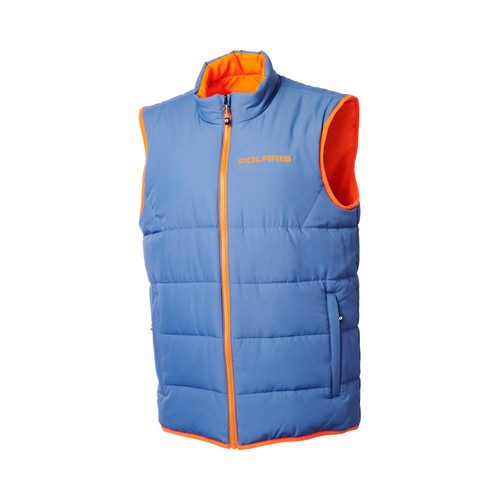 Polaris New OEM Blue/Orange Men's Reversible Windbreak Revolve Vest, 286256603