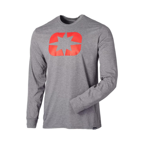 Polaris New OEM Men's Small Gray/Red Icon Long Sleeve Shirt, 286250502