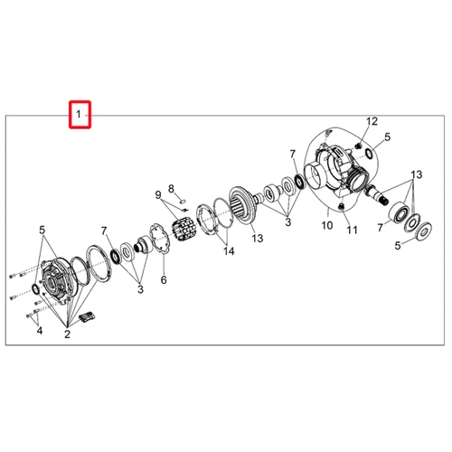 Polaris OEM Gearcase Assembly, Front, 1333751, 1334310