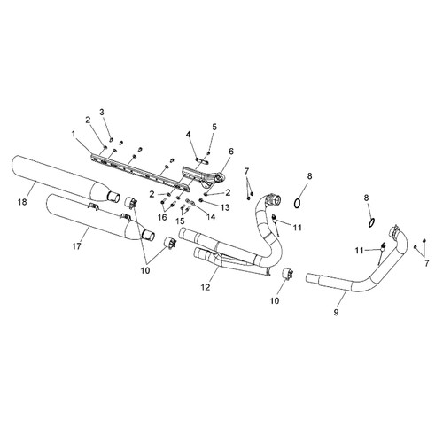 Victory Motorcycles OEM Rear Headpipe Exhaust Assembly, 250, Black, 1262013-266 Victory Motorcycles OEM Rear Headpipe Exhaust Assembly, 250, Black, 1262013-266