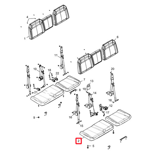 Polaris OEM Seat Assembly, Bottom, Black, RGR Ranger, 2686922