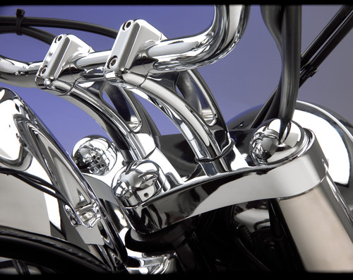 Show Chrome Accessories Domed Fork Cap Covers, 82-223