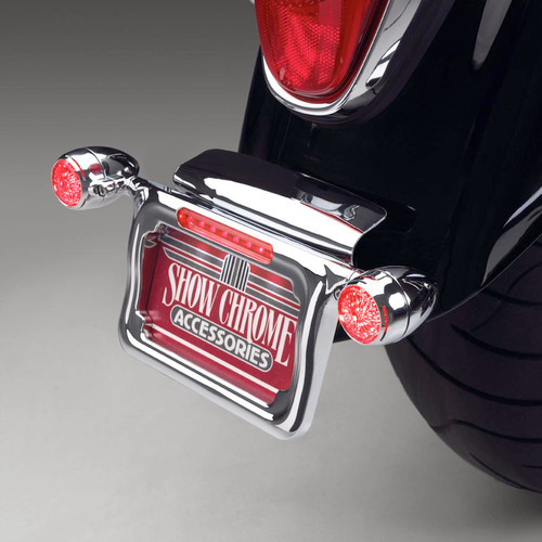 Show Chrome Accessories License Plate With Red T.S., 16-133R