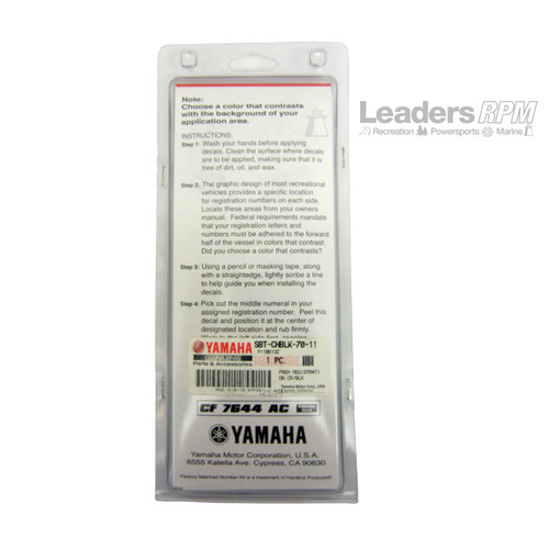 Yamaha New OEM, Premium Registration Kits, SBT-CHBLK-70-11