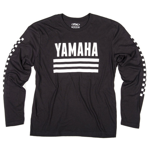 Yamaha New OEM, Factory Effex Men's Racer Long Sleeve Tee, VFE-20LRC-BK-LG