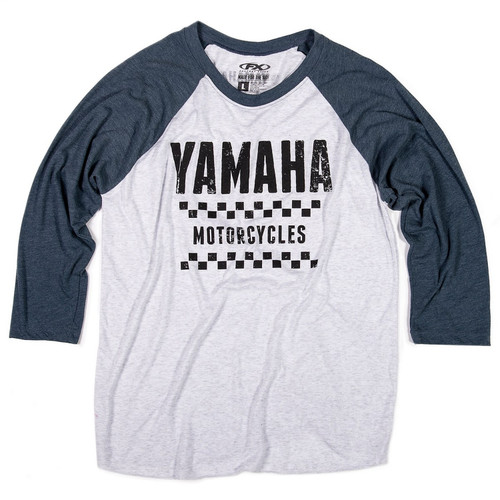 Yamaha New OEM Factory Effex Men's Long Sleeve Vet Baseball Tee, VFE-20TBB-WH-MD