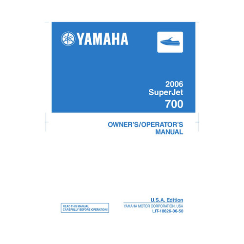 Yamaha OEM 06 Superjet 700 Own/Operators, LIT-18626-06-50