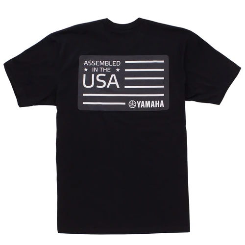Yamaha New OEM Branded Adventure USA Assembled Short Sleeve Tee, VDF-21TAD-BK-SM