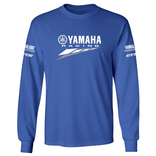 Yamaha New OEM Branded Men's Blue Cotton Racing Long Sleeve Tee, CRP-20LYR-BL-3X