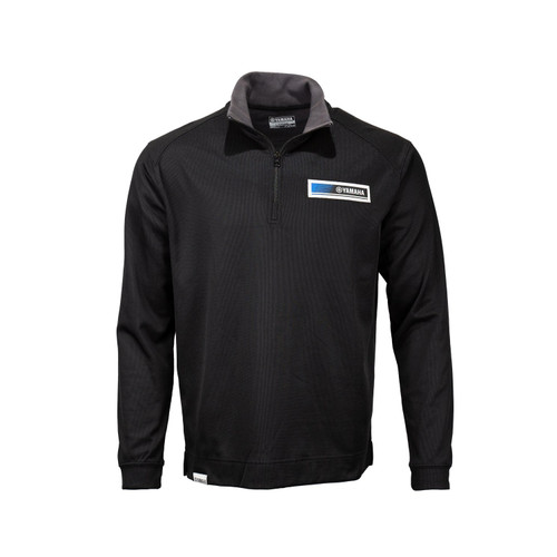 Yamaha New OEM,  Blue Revs 1/4 Men's Black Long Sleeve Shirt, CRP-20QBR-BK-SM