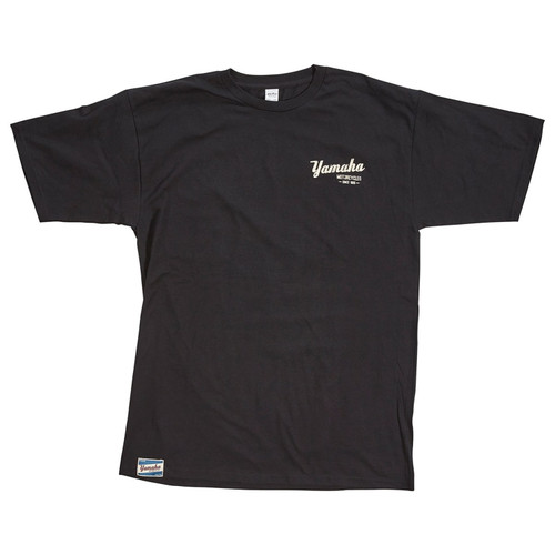 Yamaha New OEM, Men's Open Roads Distressed Short Sleeve Tee, CRP-17TOP-BK-LG