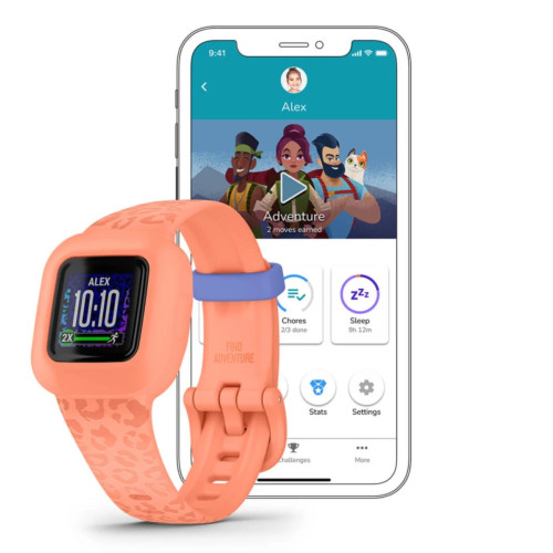 Garmin OEM vívofit® jr. 3 Peach Leopard, 010-02441-24