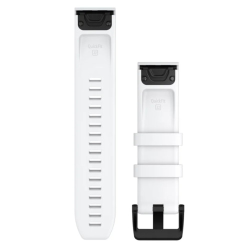Garmin OEM QuickFit® 22 Watch Bands White with Black Stainless Steel Hardware, 010-12901-01
