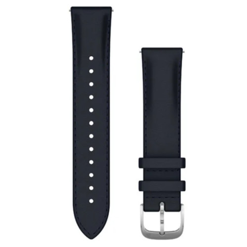 Garmin OEM Quick Release Bands (20 mm) Navy Italian Leather with Silver Hardware, 010-12924-20