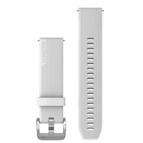 Garmin OEM Quick Release Bands (20 mm) White with Polished Silver Hardware, 010-13114-01