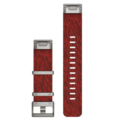 Garmin OEM QuickFit® 22 Watch Straps Jacquard-weave Nylon Strap – Red, 010-12738-22
