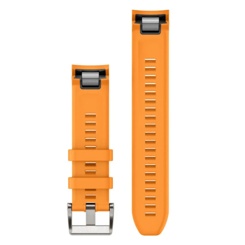 Garmin OEM QuickFit® 22 Watch Straps Spark Orange Silicone Strap, 010-13225-04