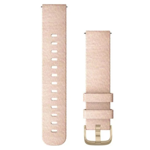 Garmin OEM Quick Release Bands (20 mm) Blush Pink Woven Nylon with Light Gold Hardware, 010-12924-12