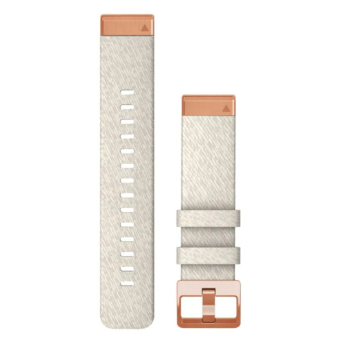 Garmin OEM QuickFit® 20 Watch Bands Cream Heathered Nylon with Rose Gold Hardware, 010-13102-09