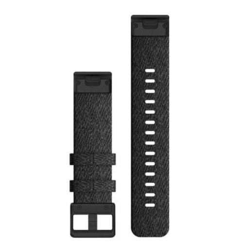 Garmin OEM QuickFit® 20 Watch Bands Heathered Black Nylon with Black Hardware, 010-12875-00