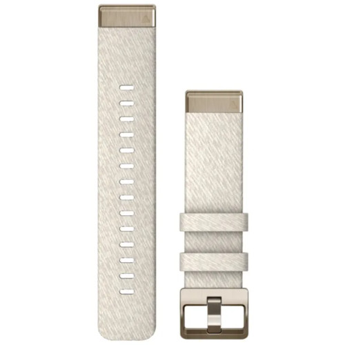 Garmin OEM QuickFit® 20 Watch Bands Cream Heathered Nylon with Cream Gold Hardware, 010-13102-07