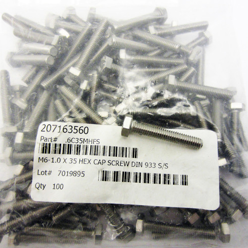 Stainless Steel Metric Hex Head Cap Screw Bolt 100 Pack M6 x 35 6mm x 35mm