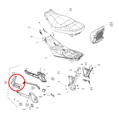 Ski-Doo New OEM Right Hand Heated Passenger Hand Hold Assembly, 510006485