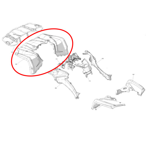 Can-Am New OEM Outlander M-522 Fender Kit, 715007984