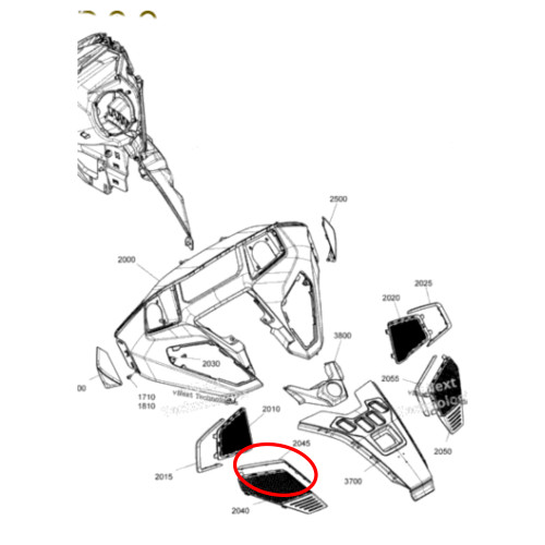 Can-Am New OEM Lower Left Speaker Trim, 708400392