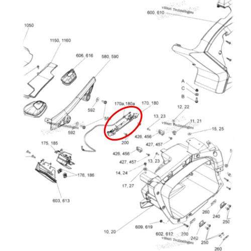 Can AM New OEM Right Hand Lid Latch Assembly, 708304019