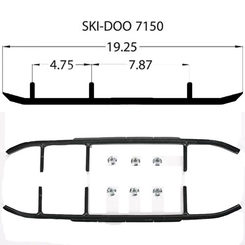 Woody's New OEM Ski-Doo Exective Series 8' Flat-Top Carbides/Runners, WSD-7150