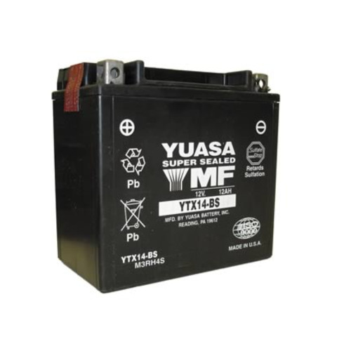 Yuasa New Maintenance Free VRLA ATV Battery YTX14-BS, 49-1964